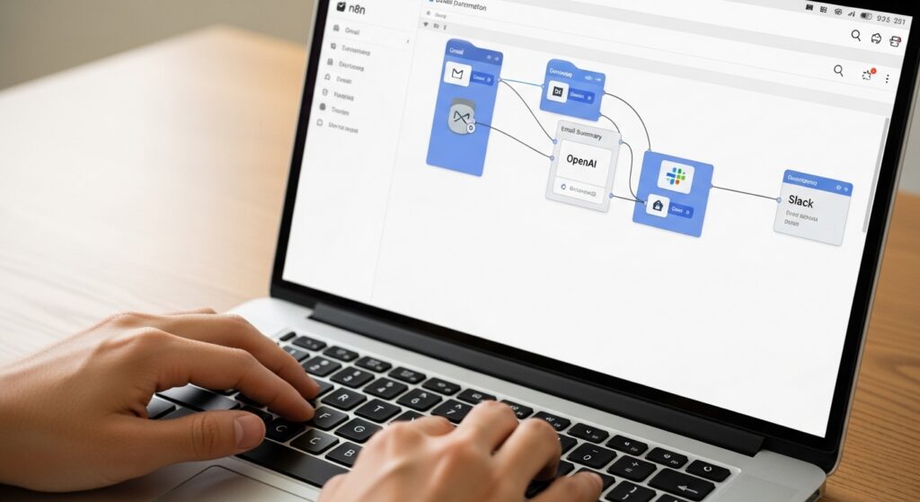 n8n의 AI Workflow Builder 사용 화면