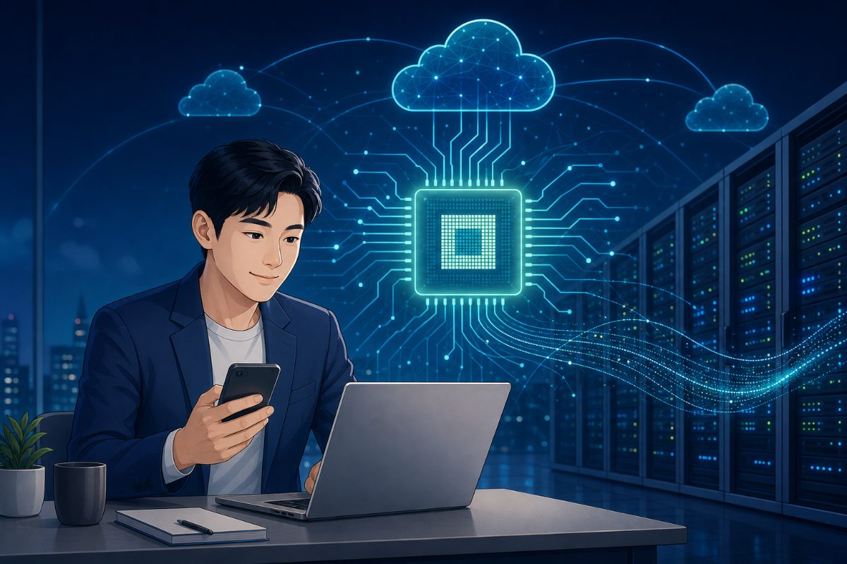 AI 반도체와 데이터센터 연결을 보여주는 일러스트